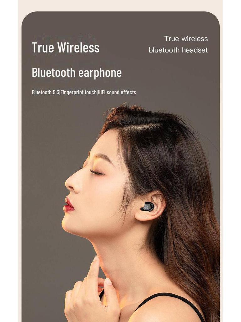 T31 Dual-Ear Touch Control Wireless Bluetooth In-Ear Headset with Digital Display