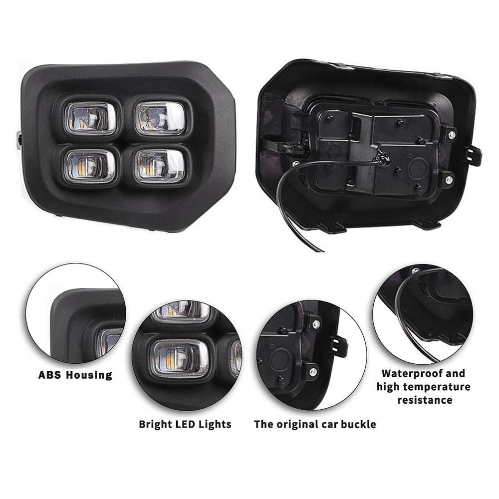 Fit For 2016-2022 Toyota Tacoma 4-Eyes Style DRL LED Fog Lights Turn Signal Lamp