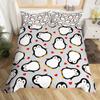 Penguin Comforter Cover Kawaii Animal Print Black White Little Penguin Duvet Cover Blue Iceberg Antarctica Winter Bedding Set
