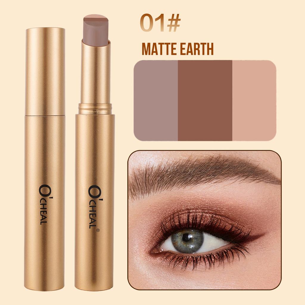 3 Farben Verlauf Lidschattenstift Matt Schimmer Faul Wasserdicht Augen Make-up Stift