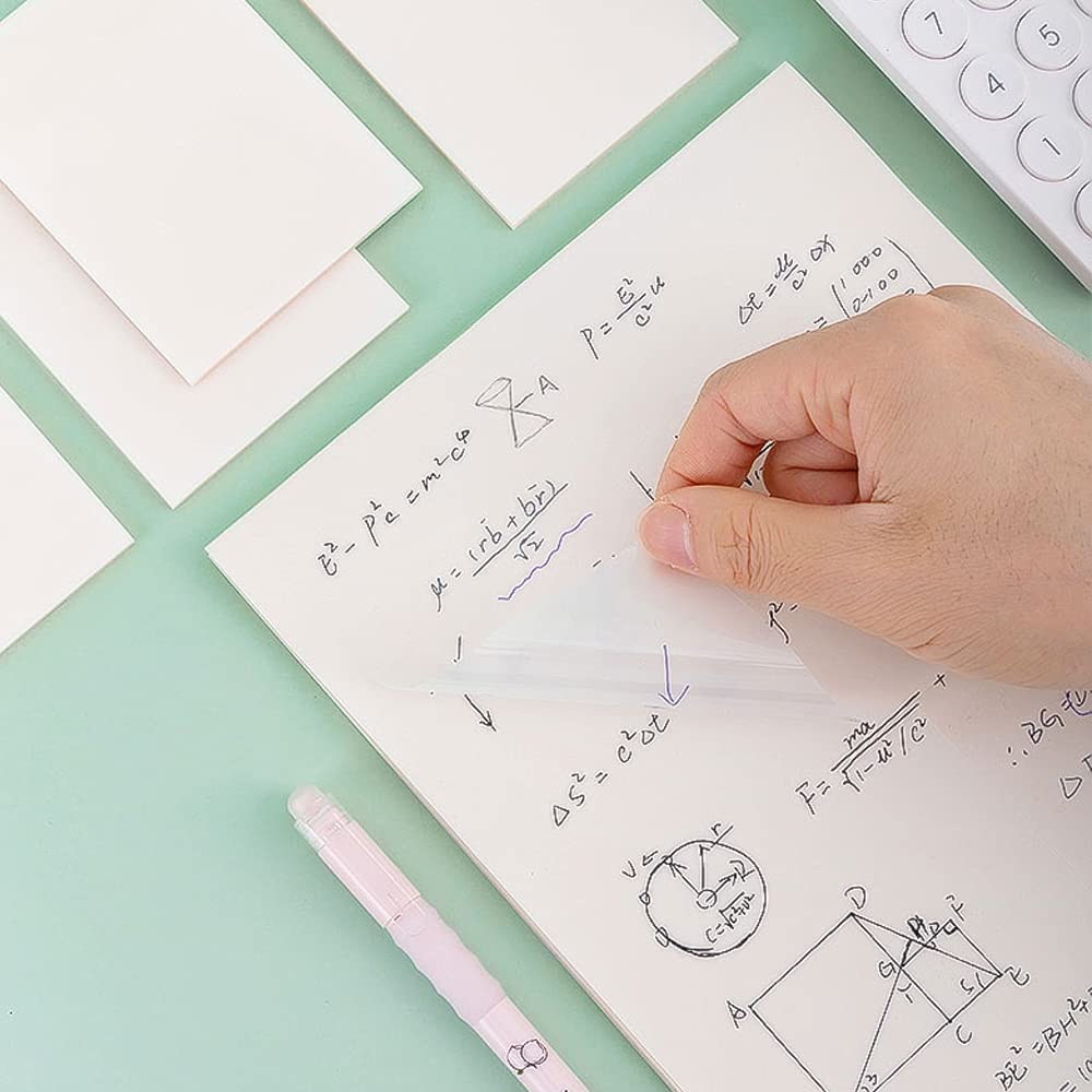 50Pcs Transparent Sticky Notebook Waterproof PET Memo Pad for Student Office Stationery Simple Tear Memo Pads Note Book Notepad