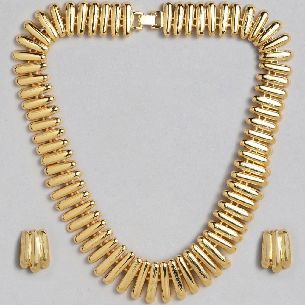 Estele-Kapselhalskette mit 24 Karat vergoldeten Gliedern