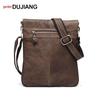 Men's Vintage Genuine Leather Vertical Crossbody Bag - Large Capacity, Vegetable Tanned Shoulder Bag