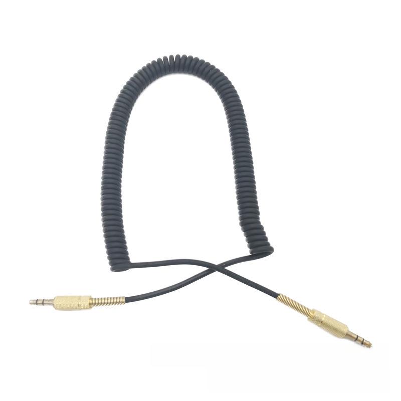 3.5mm Male To Male AUX Audio Cable, Headphone Adapter, Spring Extension, 3 Meters