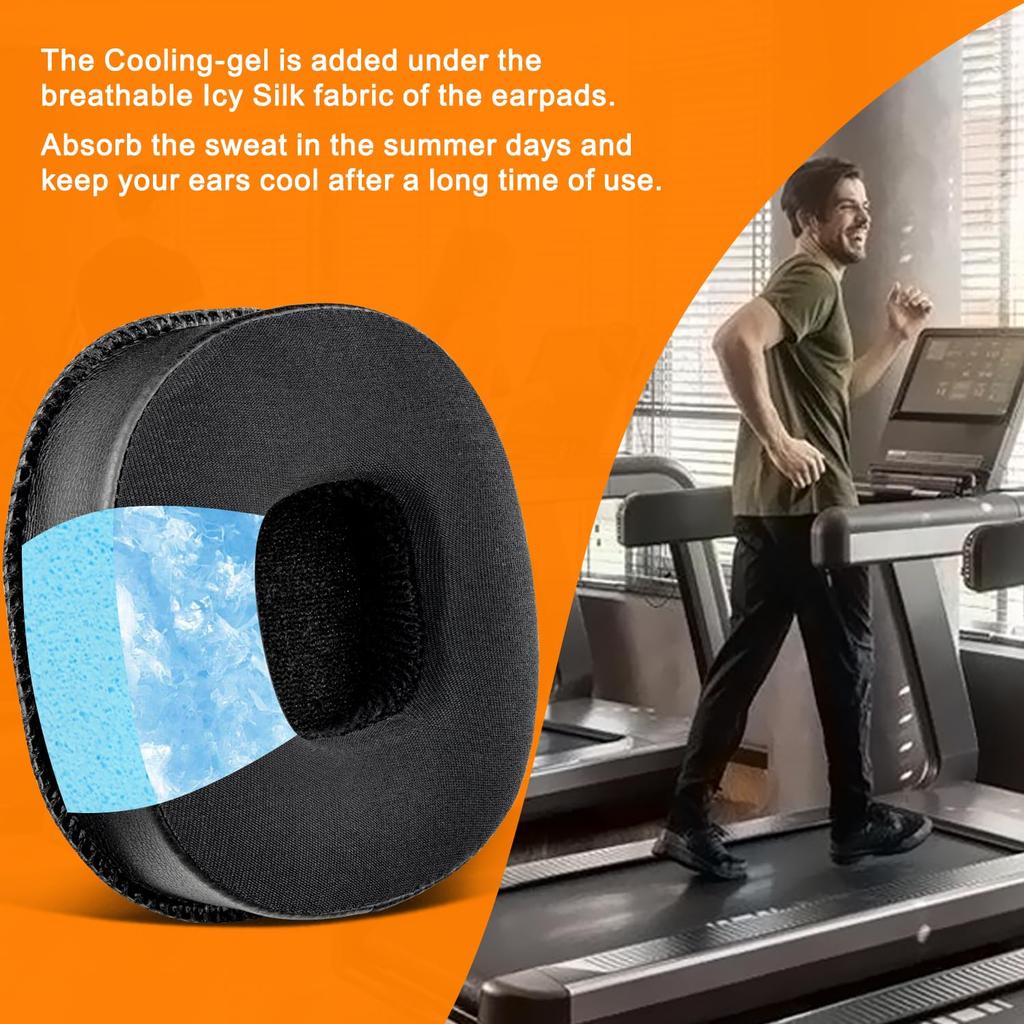 SOULWIT Cooling Gel Ear Pads/Ear Cushions for Marshall Mid ANC Active Noise Cancelling Wireless Headphones, Replacement Ear Pads, Cooling Pads, Black
