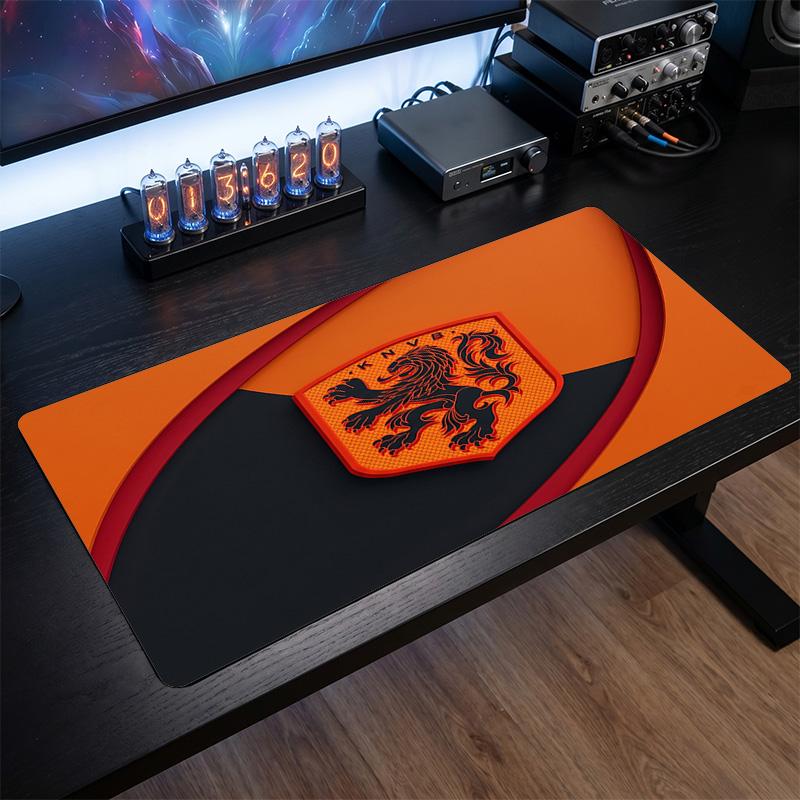 Niederlande Fußballwappen Mauspads, Erweitertes rutschfestes Gummi-Schreibtischunterlage für Gaming, Büro, Laptop, Fan-Geschenk