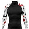 Mens Long Sleeve Rash Guard With Unique Print UV Protection Surfing Outdoor Activities