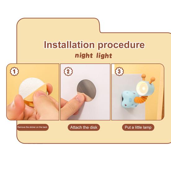 Luz noturna de cabeceira com desenhos animados, adorável, sem cintilação, alimentada por bateria, mini tamanho, decorativa, lâmpada noturna para quarto