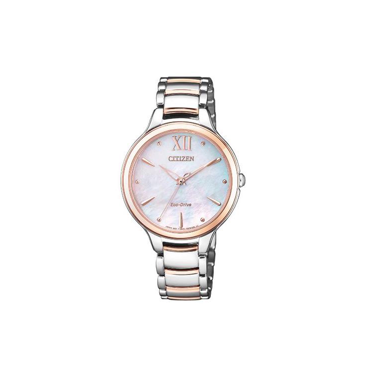

CITIZEN Ecology Drive Collection Light Powered Quartz Movement Stainless Steel Strap Watch 32.5mm EM0556-87D Medium Pink Gold