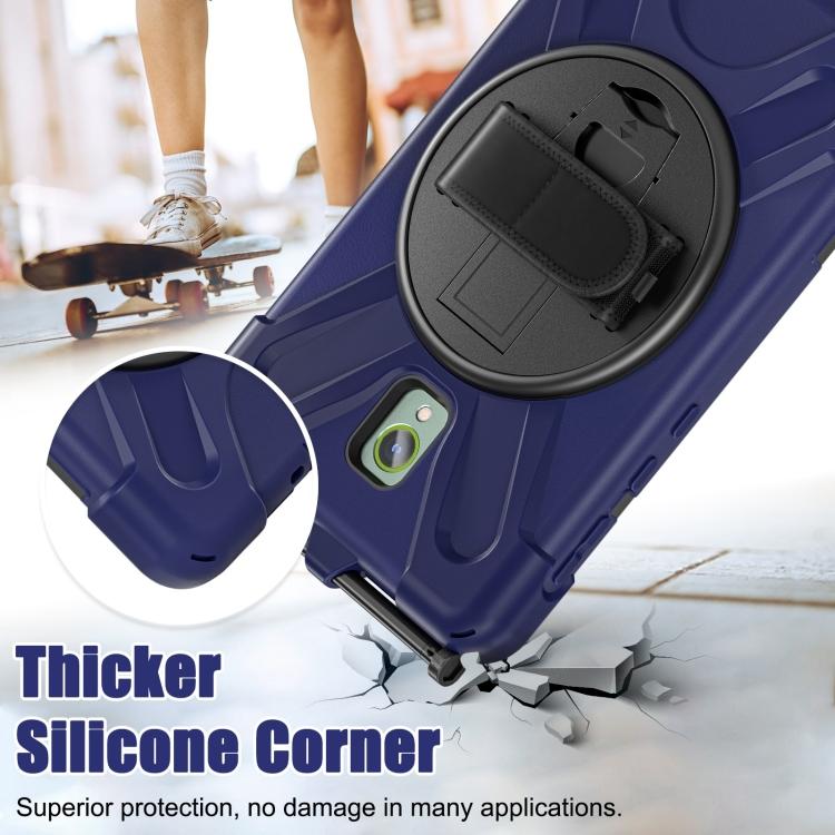 Capa Híbrida de PC com Silicone e Suporte Giratório para Tablet com Alça de Ombro