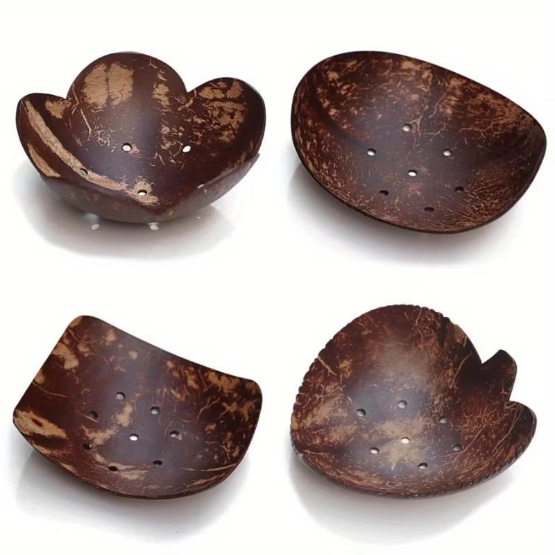 1PC Country Style Coconut Shell Bowl with Hole Soap Box Storage Bowl DIY Material Candy Dessert Bowl Coconut Tray Ornaments