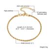 3 Layers Gold Plated Anklet Set for Women Nature Stone Bead Bohe Disc Charm Stainless Steel Beach Foot Jewelry