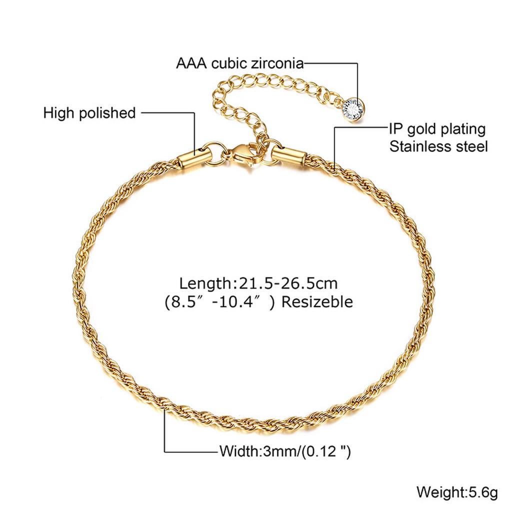 3 Layers Gold Plated Anklet Set for Women Nature Stone Bead Bohe Disc Charm Stainless Steel Beach Foot Jewelry
