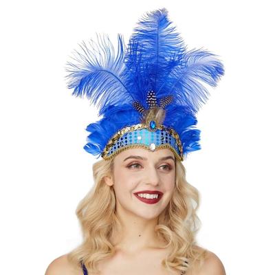 Colorful Feather Headpiece Brazilian Carnival Stage Performance Feather Headdress Decorative Showgirl Headband