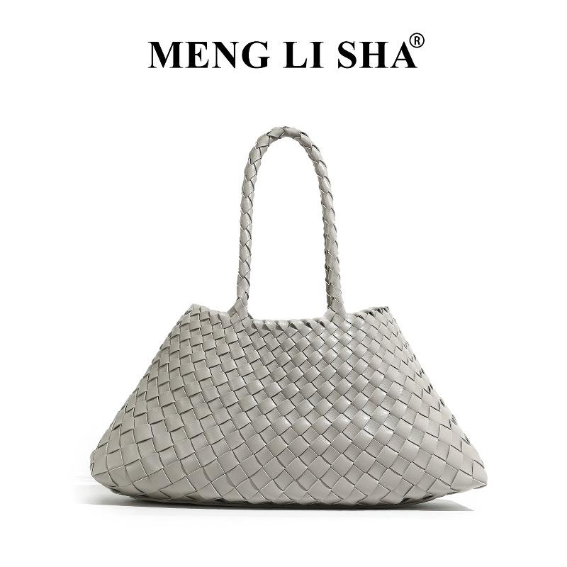 Hand-woven mother and child tote bag, high-end sense, large-capacity commuting, portable vegetable basket, women's bag.