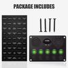5 Gang Boat Rocker Switch Panel Circuit Breakers Waterproof Digital Voltmeter 12V USB Charger Power Outlet Socket for Truck RV
