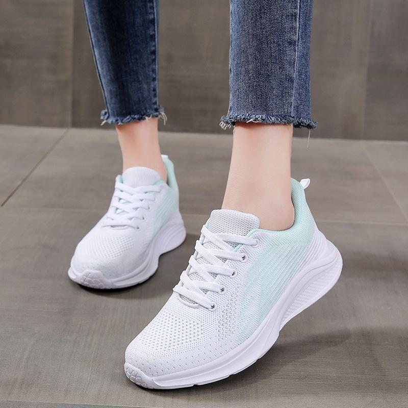Comfortable All-black Women's Shoes Spring and Summer Mesh Shoes Women's Breathable Sports Shoes Women's Soft-soled Running Shoes Casual Work Shoes