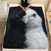 1PC Bicolor Animal Portraits Print FlAannel Blanket, High Quality Comfortable for All Seasons, Home Decor, Warmth and Comfort