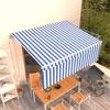 Retractable Awning - vidaXL - 3069306 - 4x3 M - Blue and White - UV-resistant Fabric