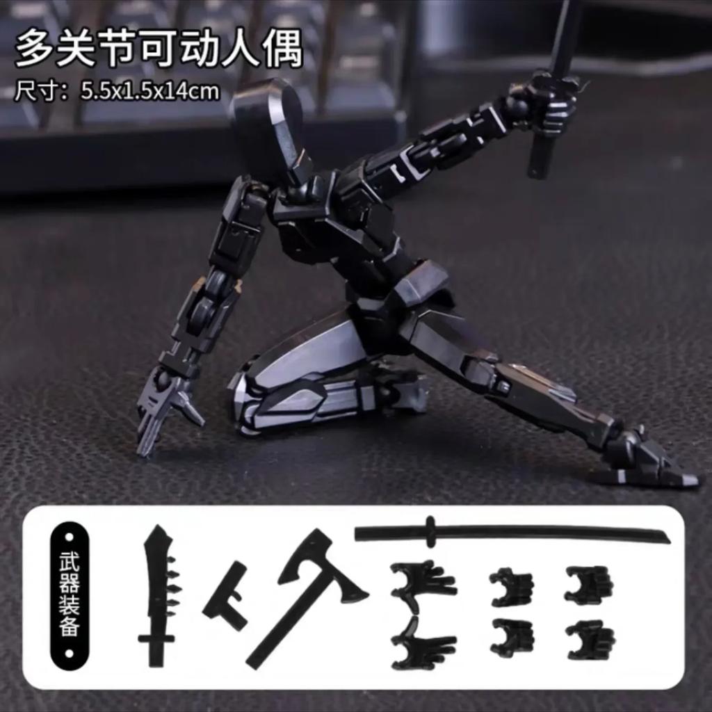 Action Figure Lucky Robot 13, Action Figure Robot Mobile Multi-Articolato Stampata in 3D, Action Figure Robot Dummy 13 per Bambini Adulti
