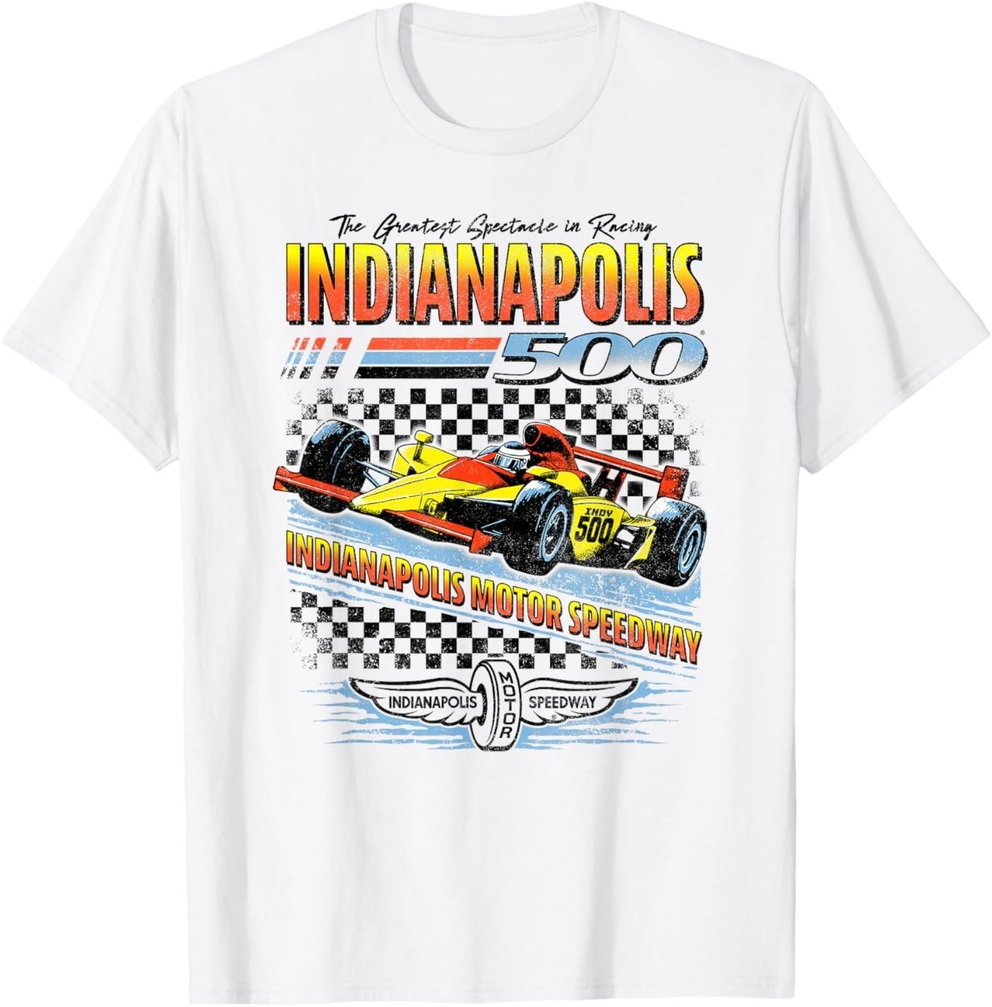 Indy 500 The Greatest Spectacle in Racing Distressed Poster T-Shirt S разноцветный