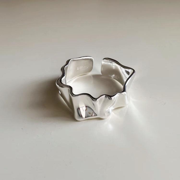 Xiaomi 925 Sterling Silver Simple Ring For Women Fine Jewelry Finger Adjustable Open Vintage Triangle Ring For Party Birthday Gift