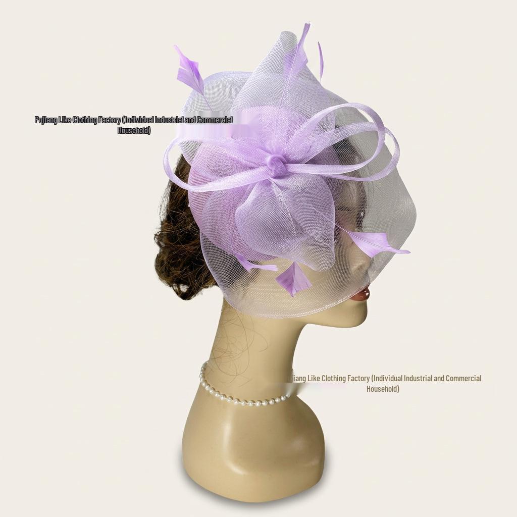 Elegant Feather Bridal Fascinator for Tea Party or Derby