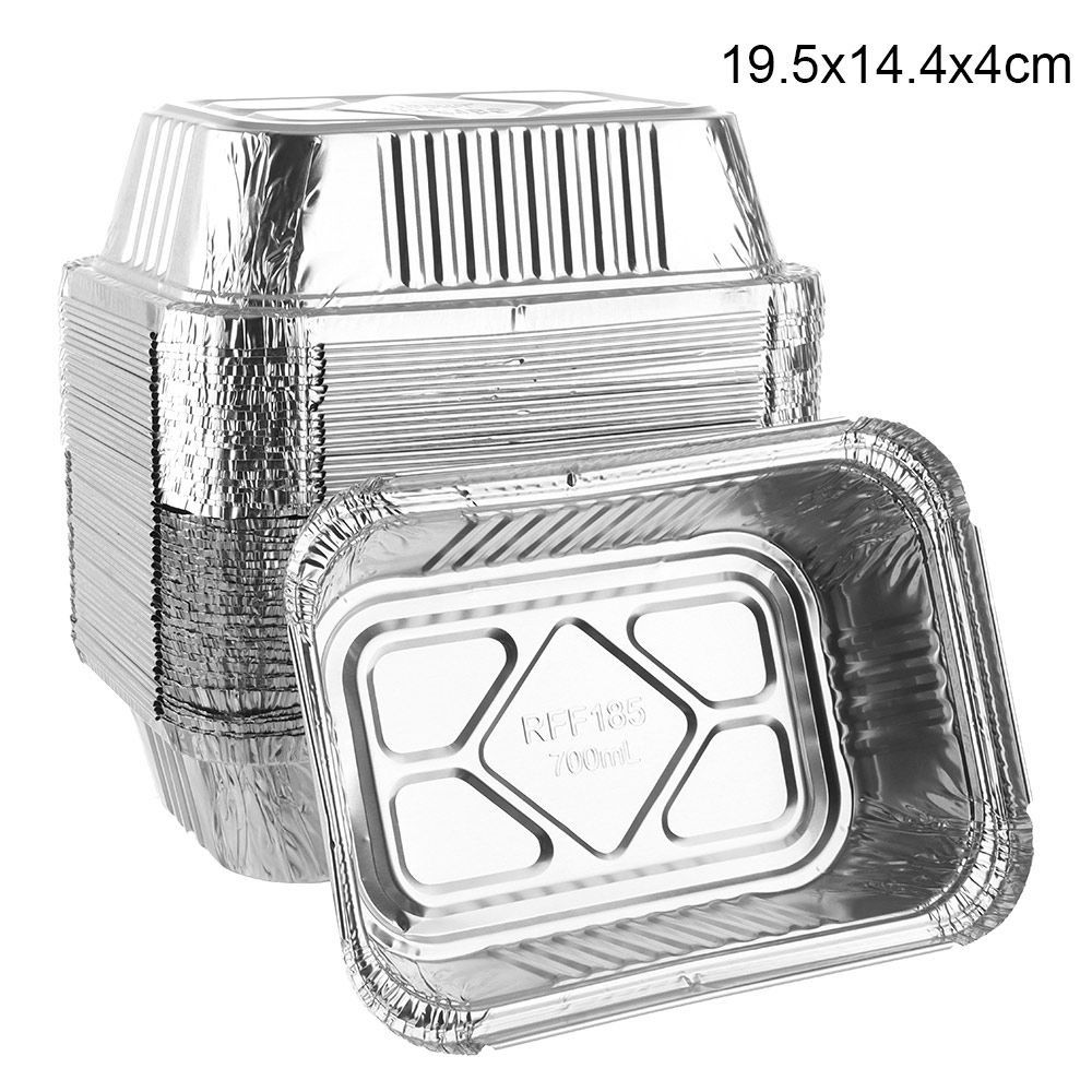10 Stück Aluminiumfolie Rechteckige Zinnfolie Schale Antihaft Air Fryer Papier Kochen Erhitzen Aufbewahren