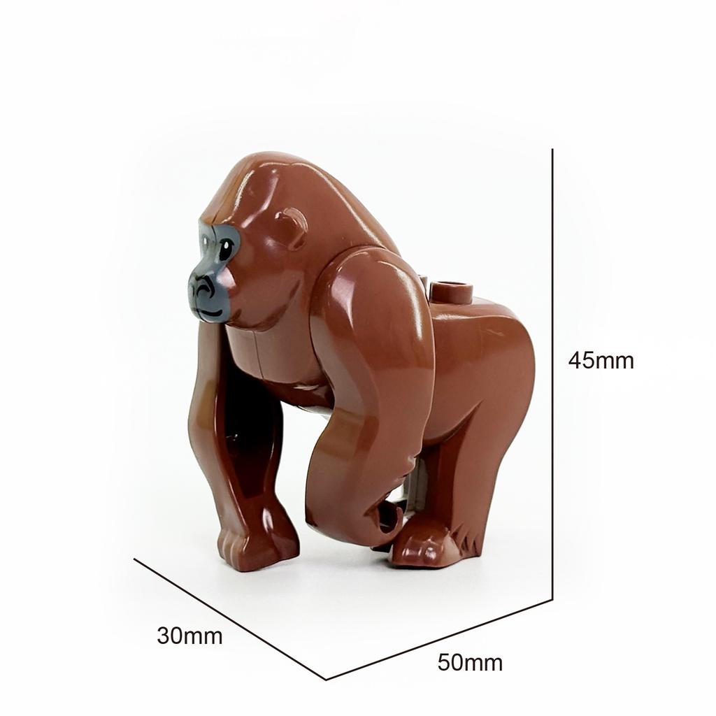 Zoo Animals Building Blocks Set: Elephant, Camel, Deer, Giraffe, Gorilla, Horse, Tiger - Mini Action Figure Bricks Toy