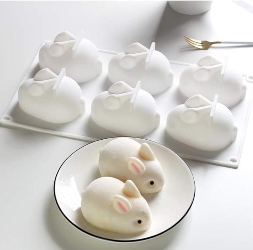 6 3D Rabbit Silicone Baking Molds