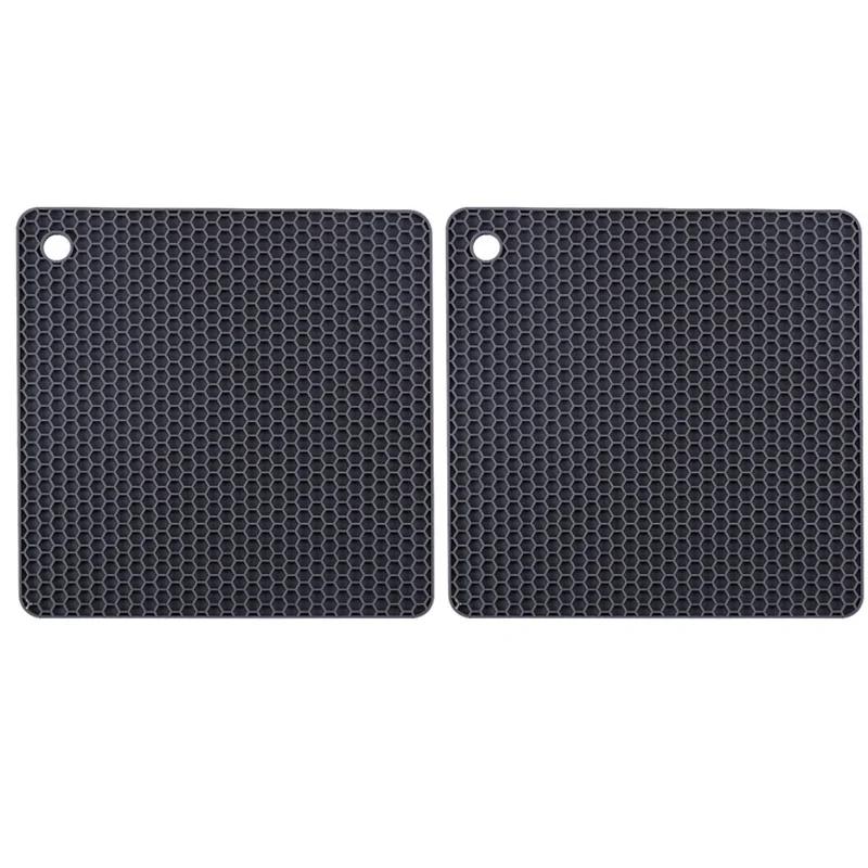 2/4PCS Honeycomb Nonslip Pot Table Mat Placemat Kitchen Accessories Multifunction Heat Resistant Silicone Mat Drink Cup Coasters