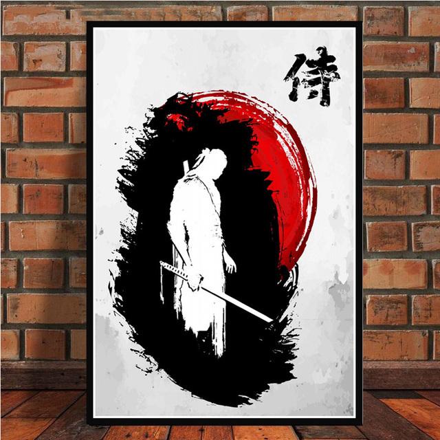 Japan Samurai Anime Poster Abstract Wall Art Bushido Canvas Painting Japanese Warriors Portrait Picture Print Home Wall Decor No Frame