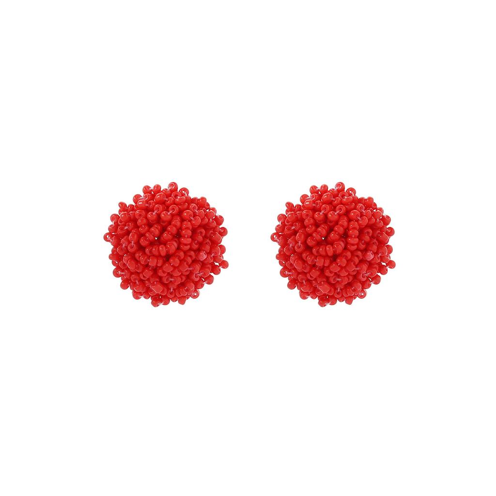 Summer Ethnic Style Bohemian Rice Bead Temperament Stud Earrings, Simple Niche Retro Handmade Earrings
