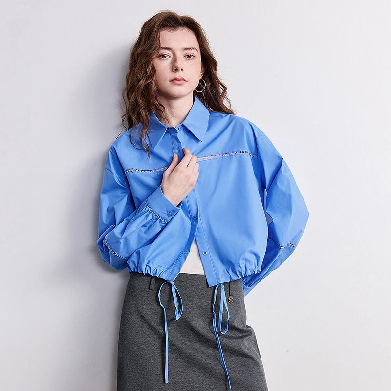 Chuyu Women's Hollow Lace Cotton Shirt