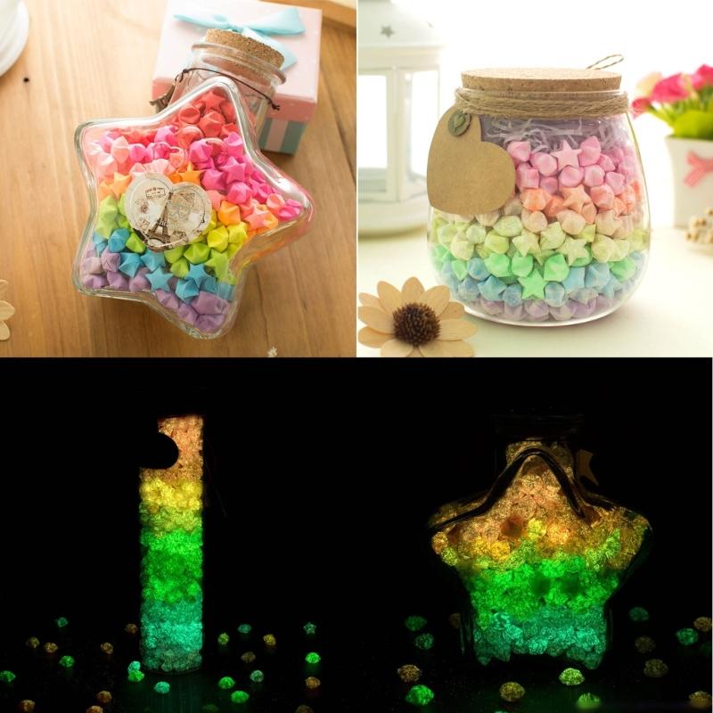 Folding Star Paper Craft Folding Paper Double Sided Glow Star Strips Sheets Set