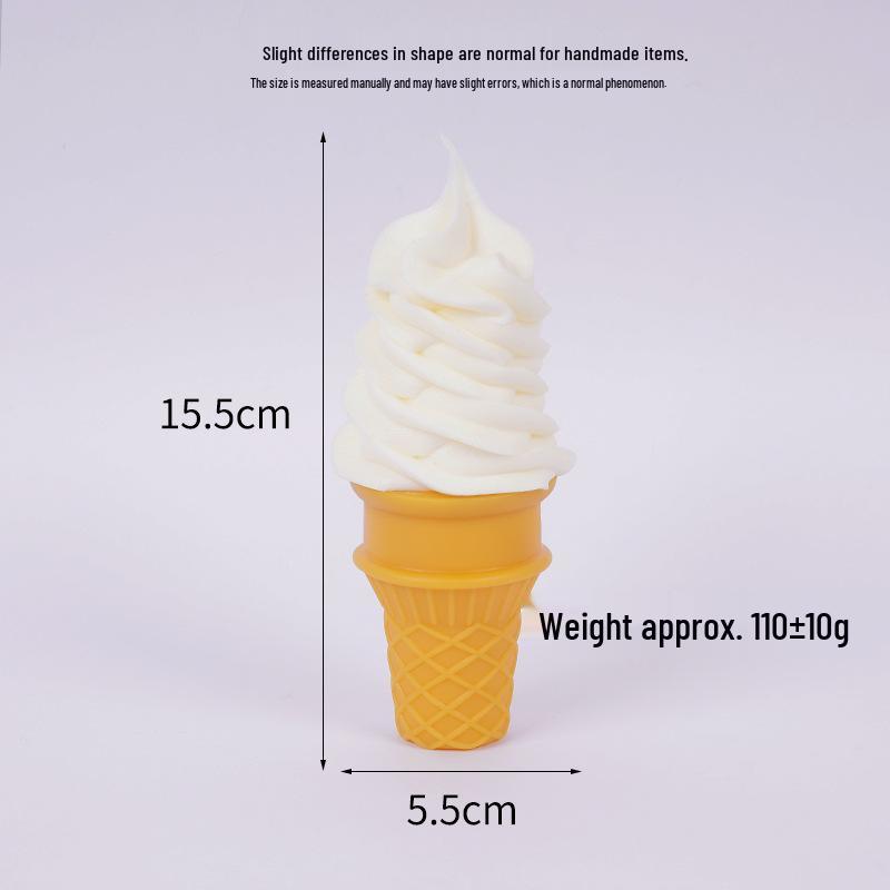 Simulation Ice Cream Cone Prop: Crispy Sweet Cone Model for Night Market Stall or Dessert Decor