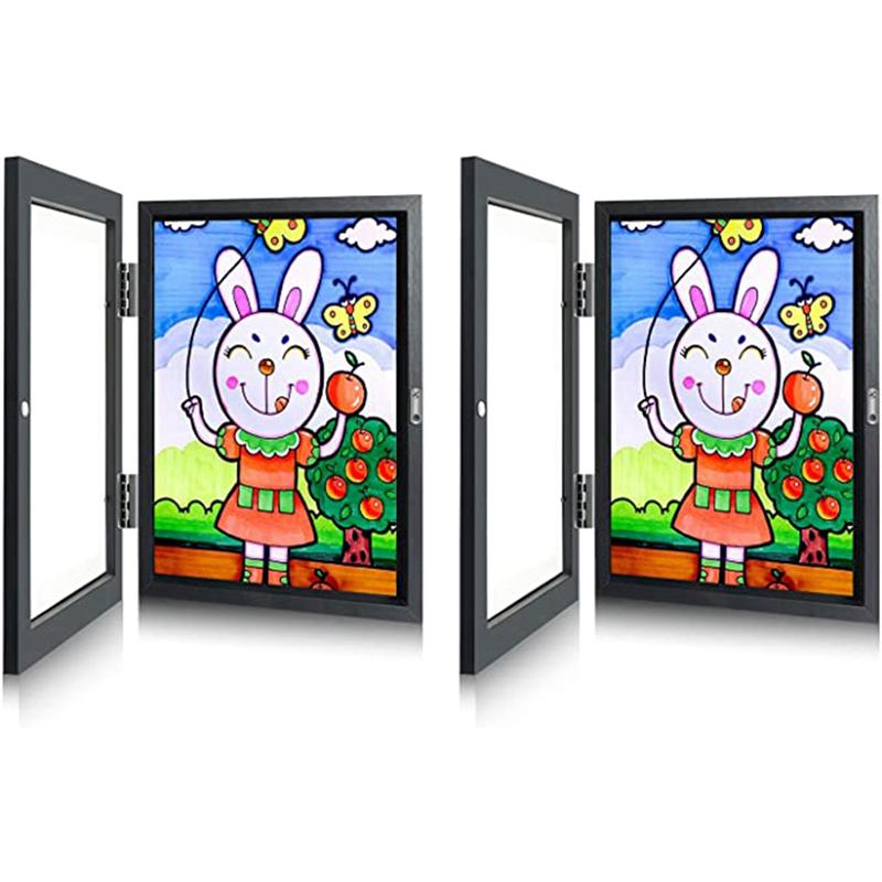 HHO-Art Wood Frame Wooden Picture Frame For Arts, Crafts, Paintings, Hanging Pictures (Black 2-Pack) чёрный