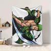 1Pc Green Warrior Swords Flannel Blanket, Soft And Comfortable, Casual Warm, Camping Travel, Christmas, Halloween Xmas Gift S1451