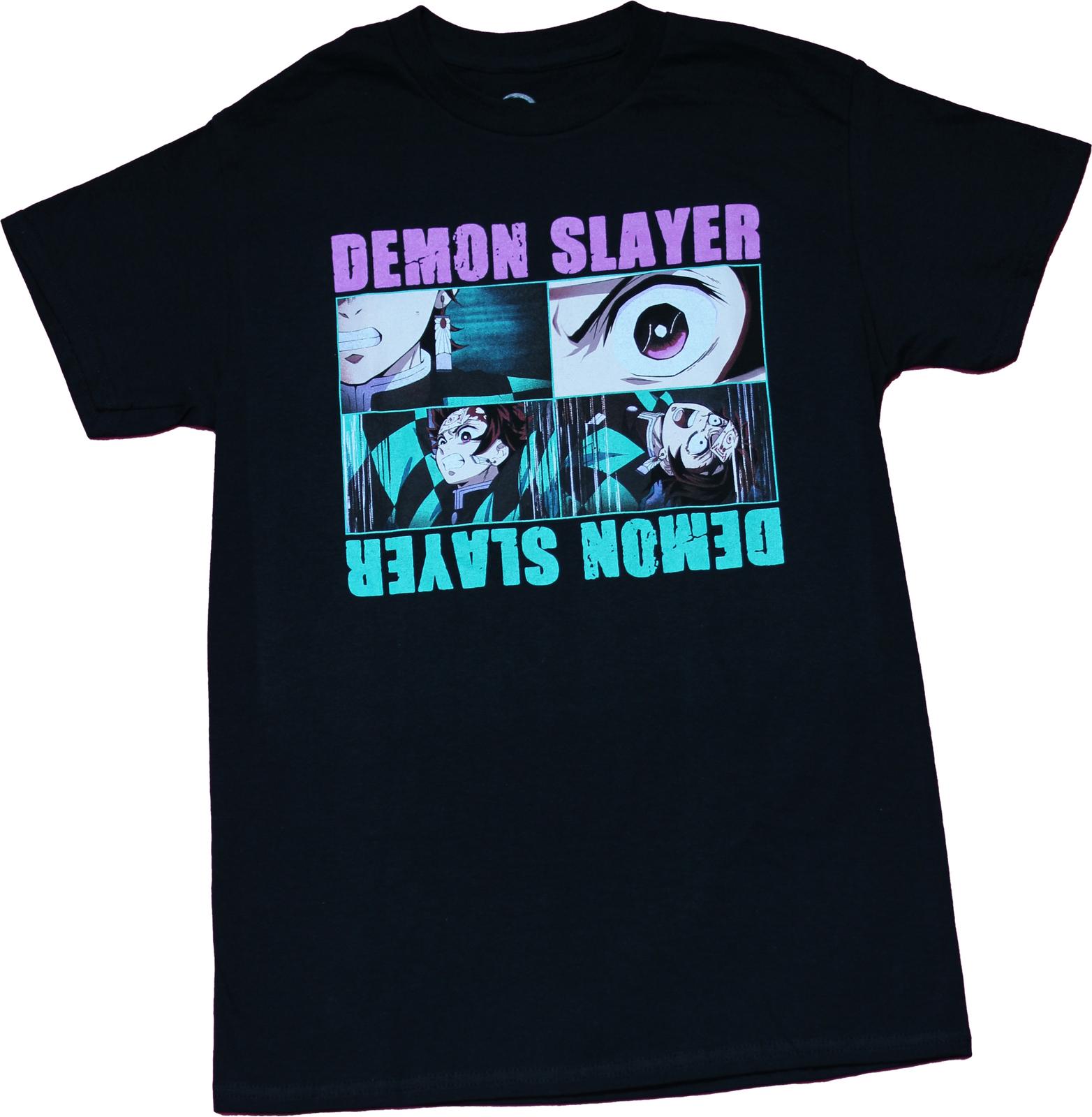 Demon Slayer New Adult T-Shirt - 4 Panel Purpel Eye Boxes S
