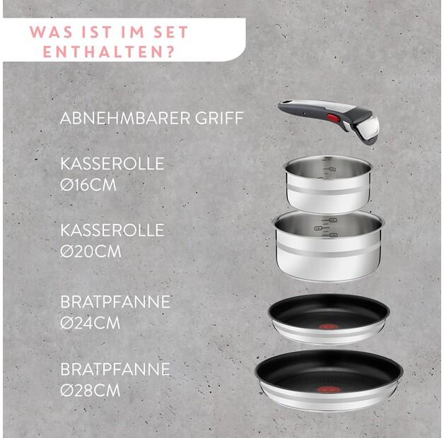 Набор кастрюль Tefal L97696 Jamie Oliver Ingenio, 5 предметов (L9769632)