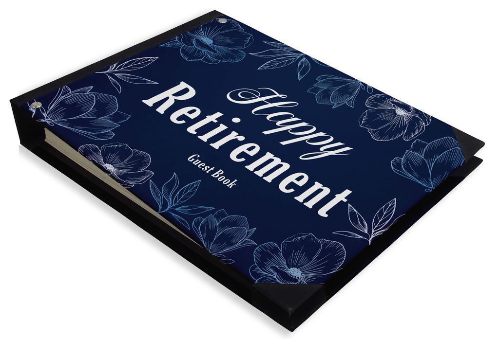 Darling Souvenir Black Blur Light Printed Hardbound Cover Personalized Guestbook For Retirement Party Guest Sign In-9 x 12