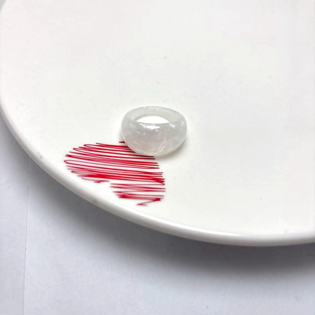 Glossy Transparent Resin Rings Set For Women Mix Color Simple Personality Jewelry Party Gifts