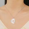 Dawapara Sun and Moon Phase Necklace Crescent Moon Pendant Stainless Steel Jewelry Valentine's Day Gift