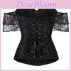 Corset Vintage Lace Trim Waist Shaper With Boning For Women Summer Fashion