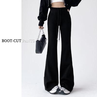 Micro-flared Sweatpants Women's Spring and Autumn New High-waisted and Thin Horseshoe Pants Casual Small Sweatpants