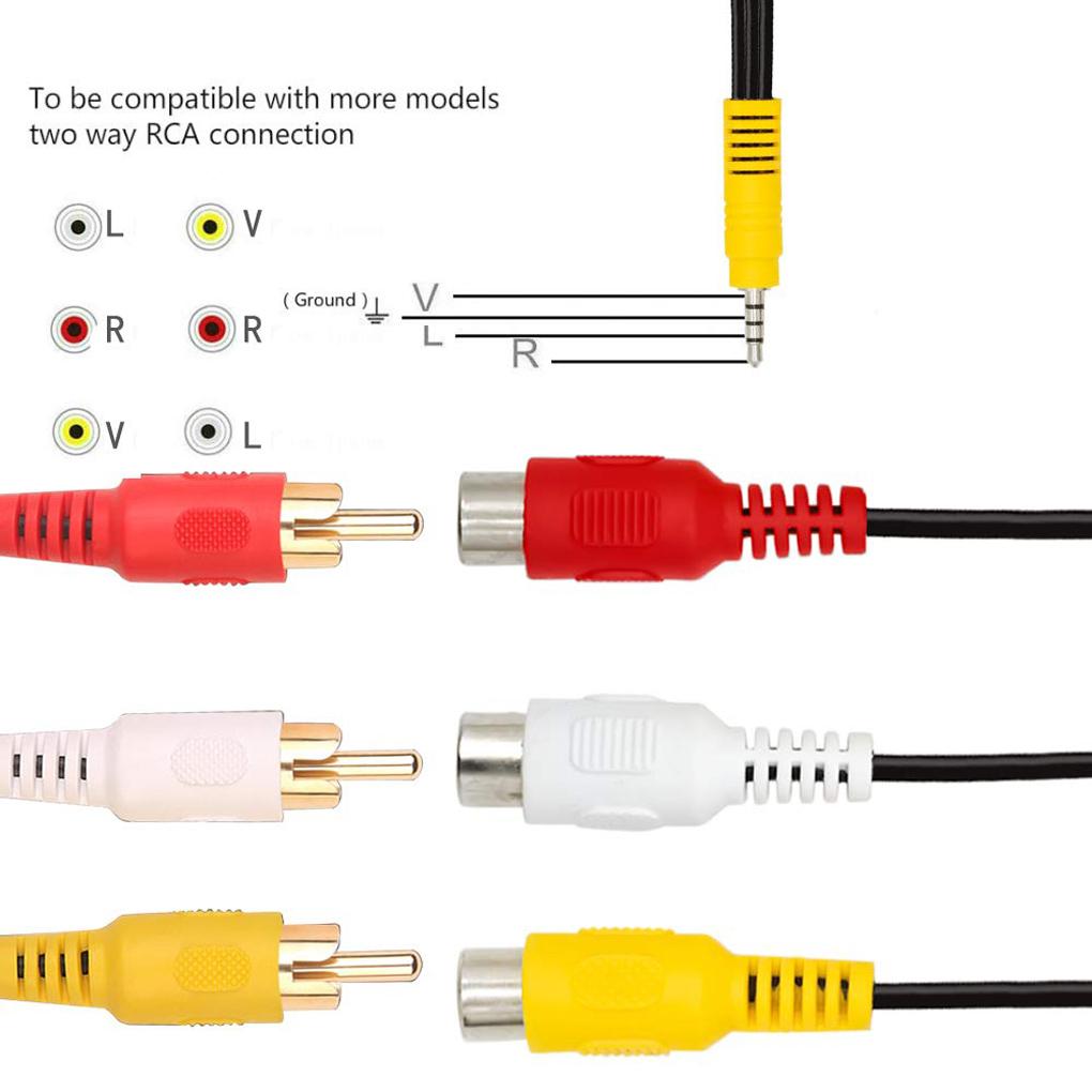 Splitter 3.5mm to 3 Female Audio Video Cable Composite AV Adapter Cord