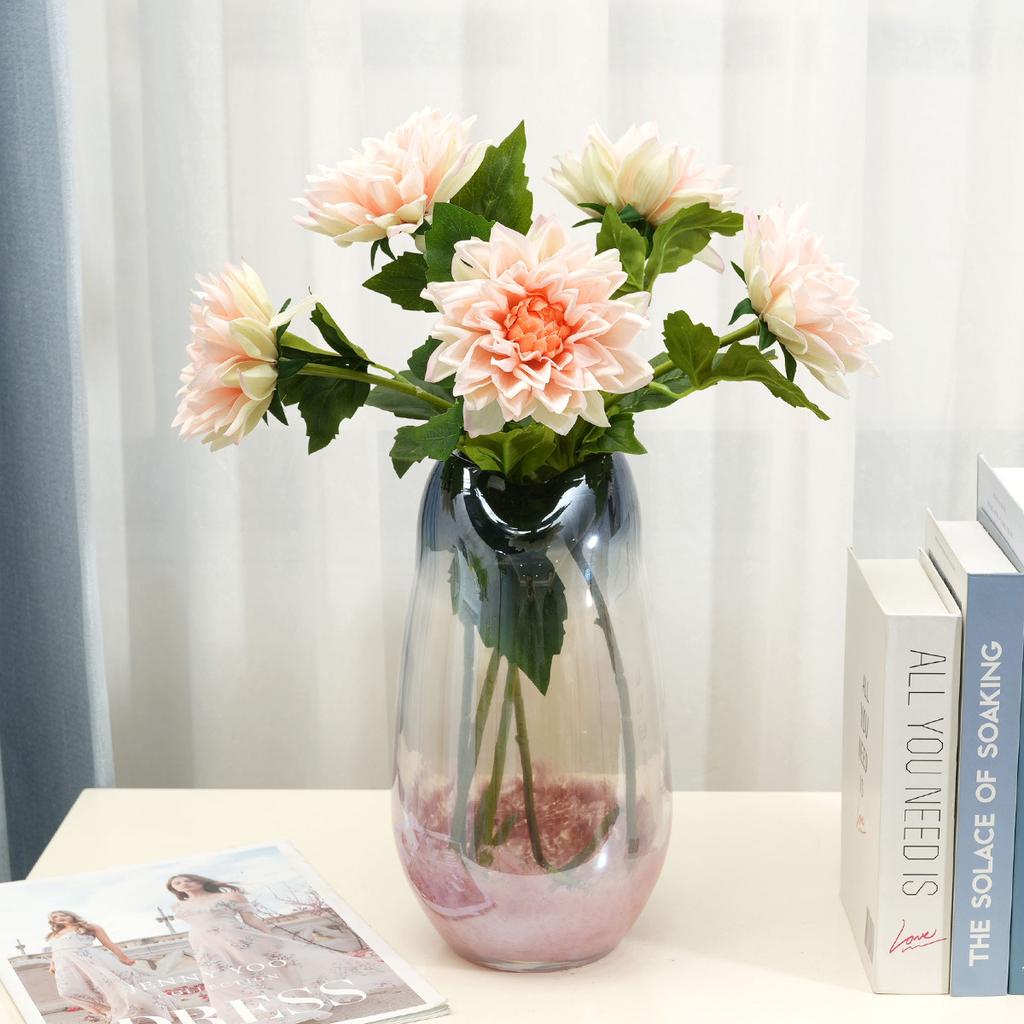 Hochwertig wirkender Dahlien-Simulationsstrauß Wohnzimmer Hotel Dekoration Schmuckstück Hochzeitsfotografie Requisite Kunstblume