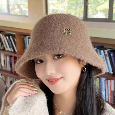 Cappello a Secchiello da Donna Cappello Autunnale Invernale Lana Tesa Larga Parasole Cappellino Bob Tenere Caldo Casual Vintage Accessori Cappello da Donna