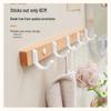 Beech Wood Wall-Mounted Coat & Hat Hooks: No-Punch Installation for Entryway, Hallway, or Bedroom.