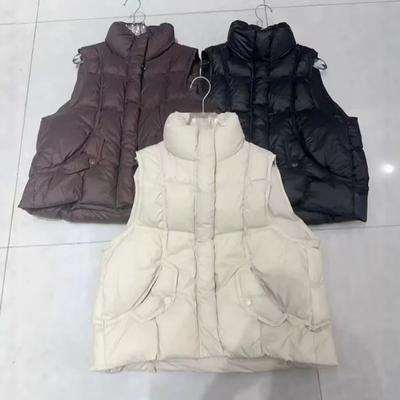 Down Vest Short Women's Winter New Fashion Casual Stand-up Collar Light White Duck Down Warm Vest Jacket